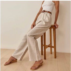 Reformation Cream High-Waisted Pants